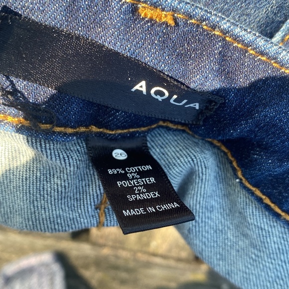 Women's Aqua Tuxedo Stripe Jeans - Picture 6 of 6